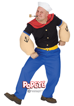 Men's Plus Size Popeye the Sailor Man Costume